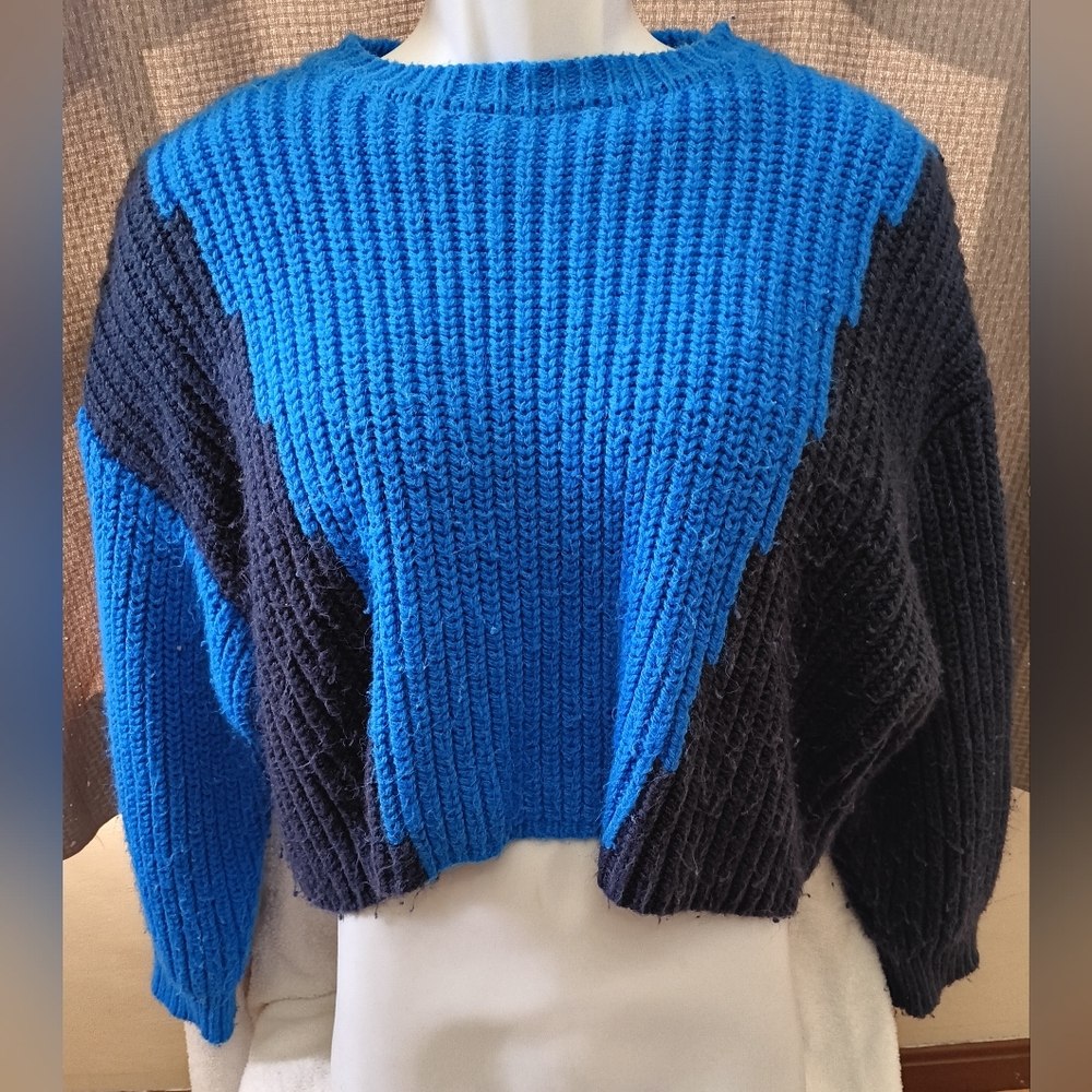 Zara black and blue sweater